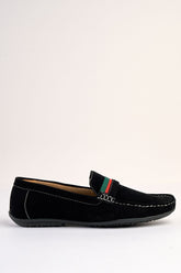 Azzurro Black Suede Loafers